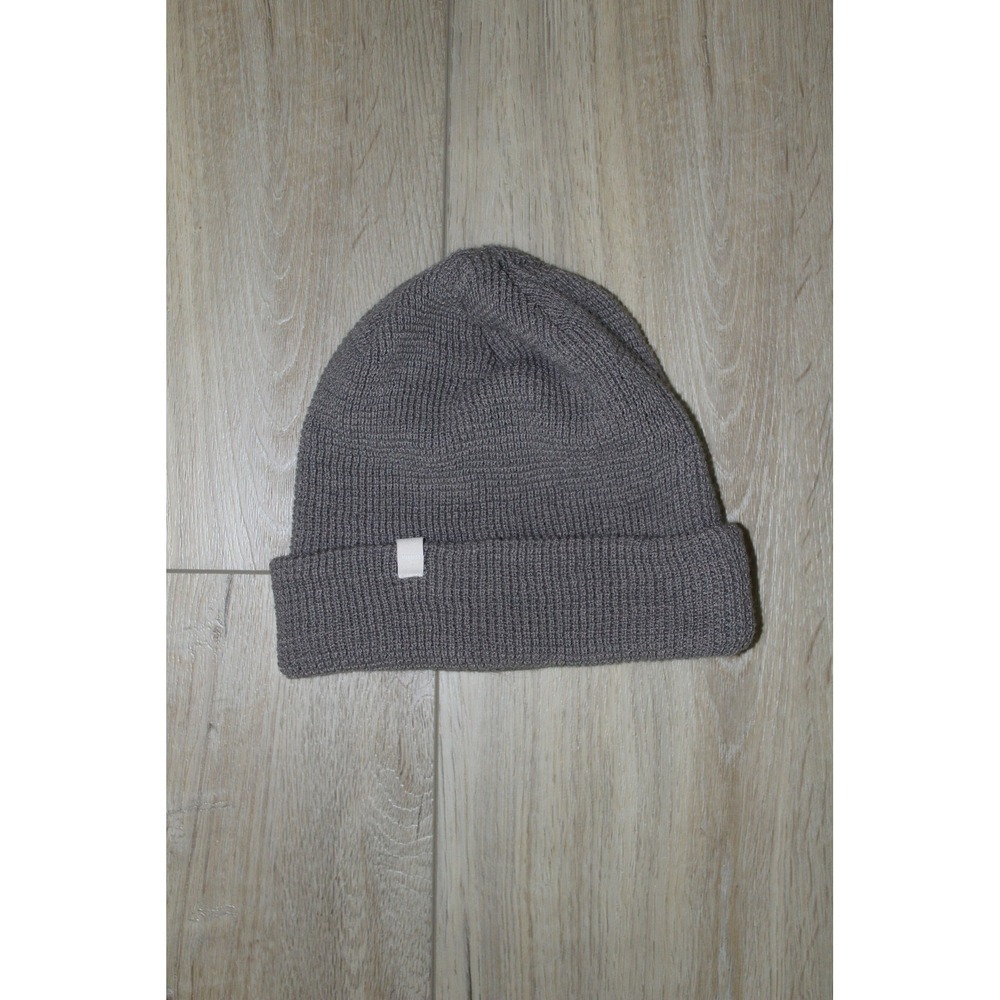 Vuori‎ Mens Womens Charcoal Grey Ribbed Knit Cuffed Beanie Hat One Size